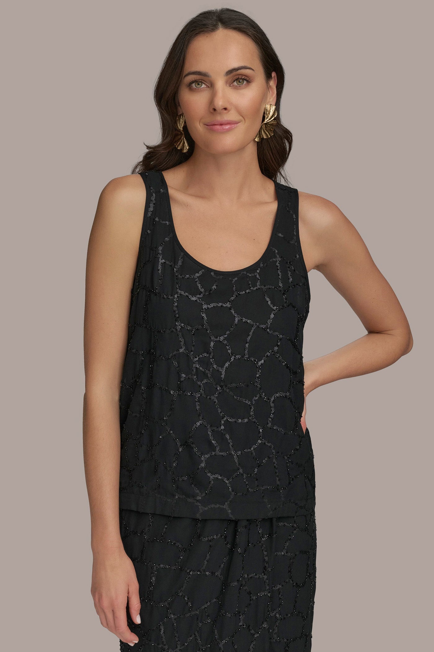 Donna Karan | SHELL WITH SEQUIN DETAIL