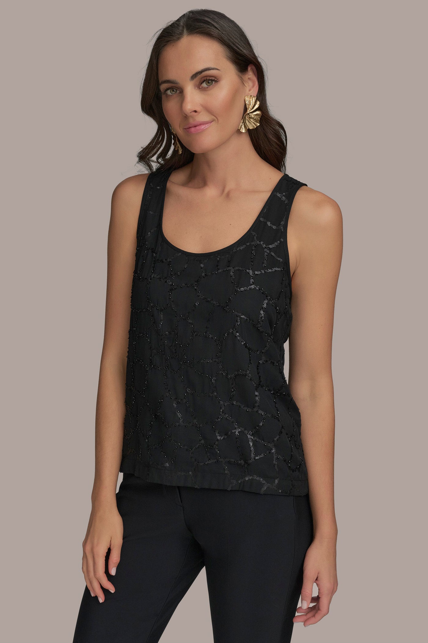 Donna Karan | SHELL WITH SEQUIN DETAIL