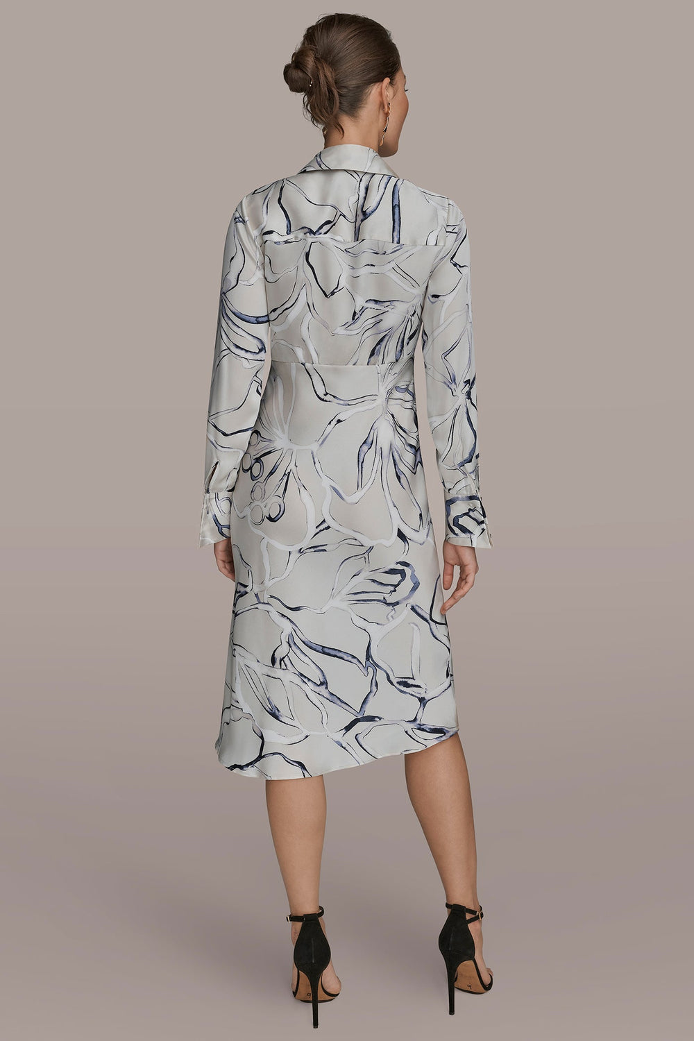 Donna Karan | COTTON PRINTED MIDI SHIRT DRESS