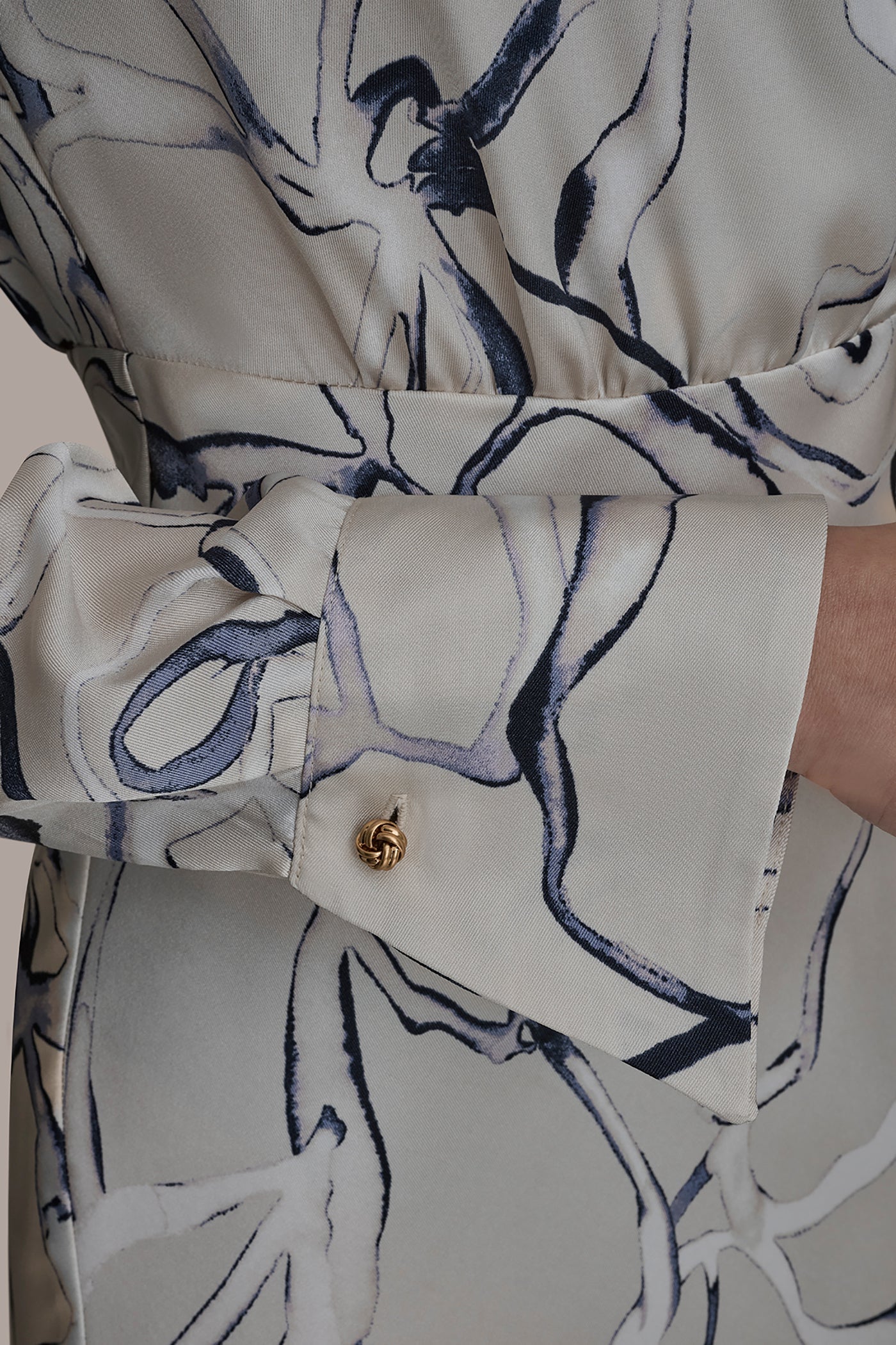 Donna Karan | COTTON PRINTED MIDI SHIRT DRESS