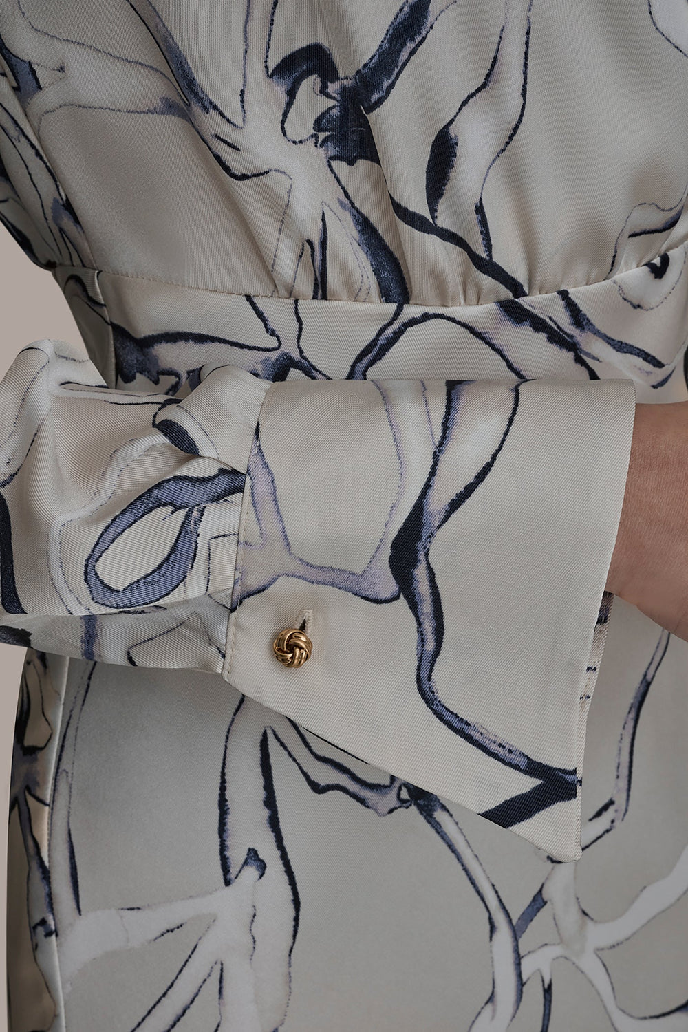 Donna Karan | COTTON PRINTED MIDI SHIRT DRESS