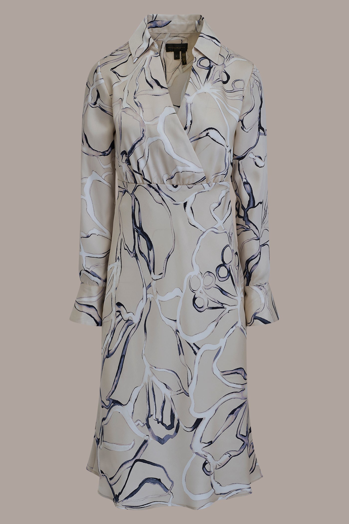 Donna Karan | COTTON PRINTED MIDI SHIRT DRESS