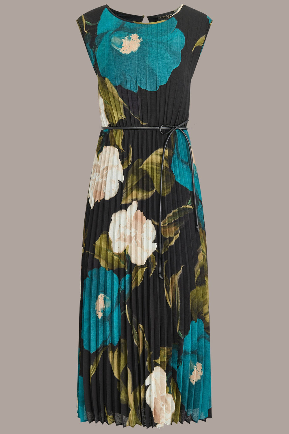 Donna Karan | CHIFFON FLORAL PLEATED MAXI DRESS