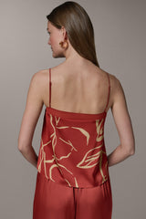 Donna Karan | SLEEVELESS V-NECK PRINT CAMI