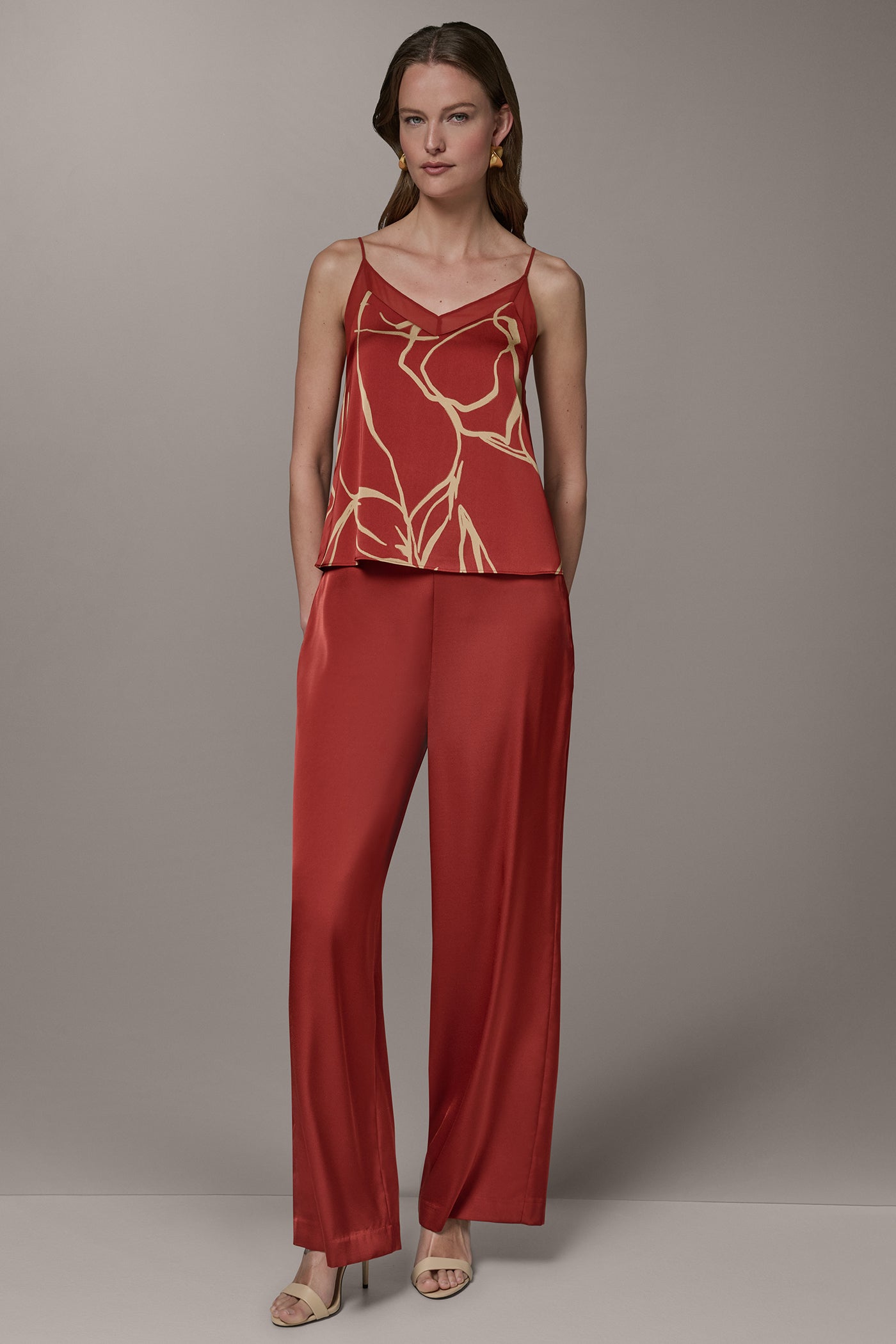 Donna Karan | SLEEVELESS V-NECK PRINT CAMI