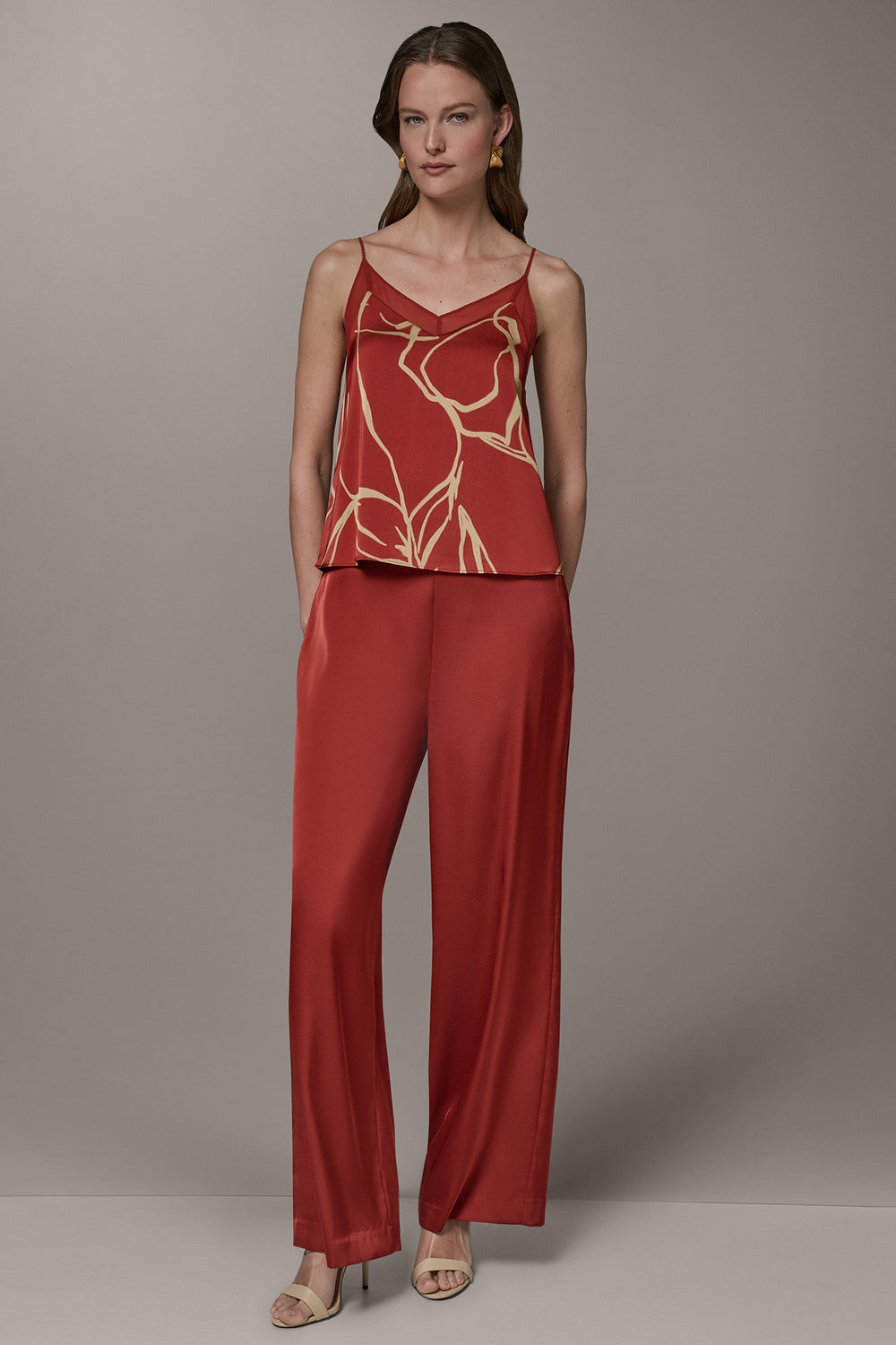Donna Karan | SLEEVELESS V-NECK PRINT CAMI