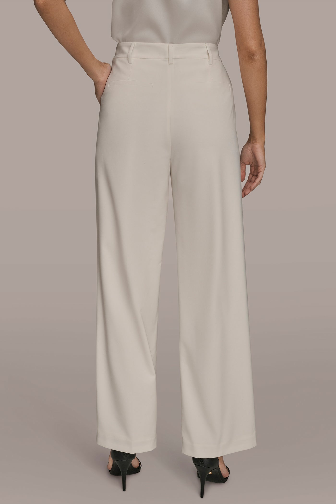 Donna Karan | EXTRA HIGH-RISE PLEATED WIDE-LEG PANT
