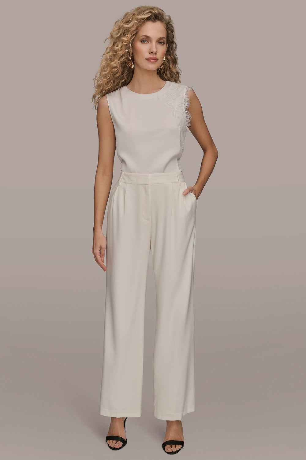 Donna Karan | EXTRA HIGH-RISE PLEATED WIDE-LEG PANT