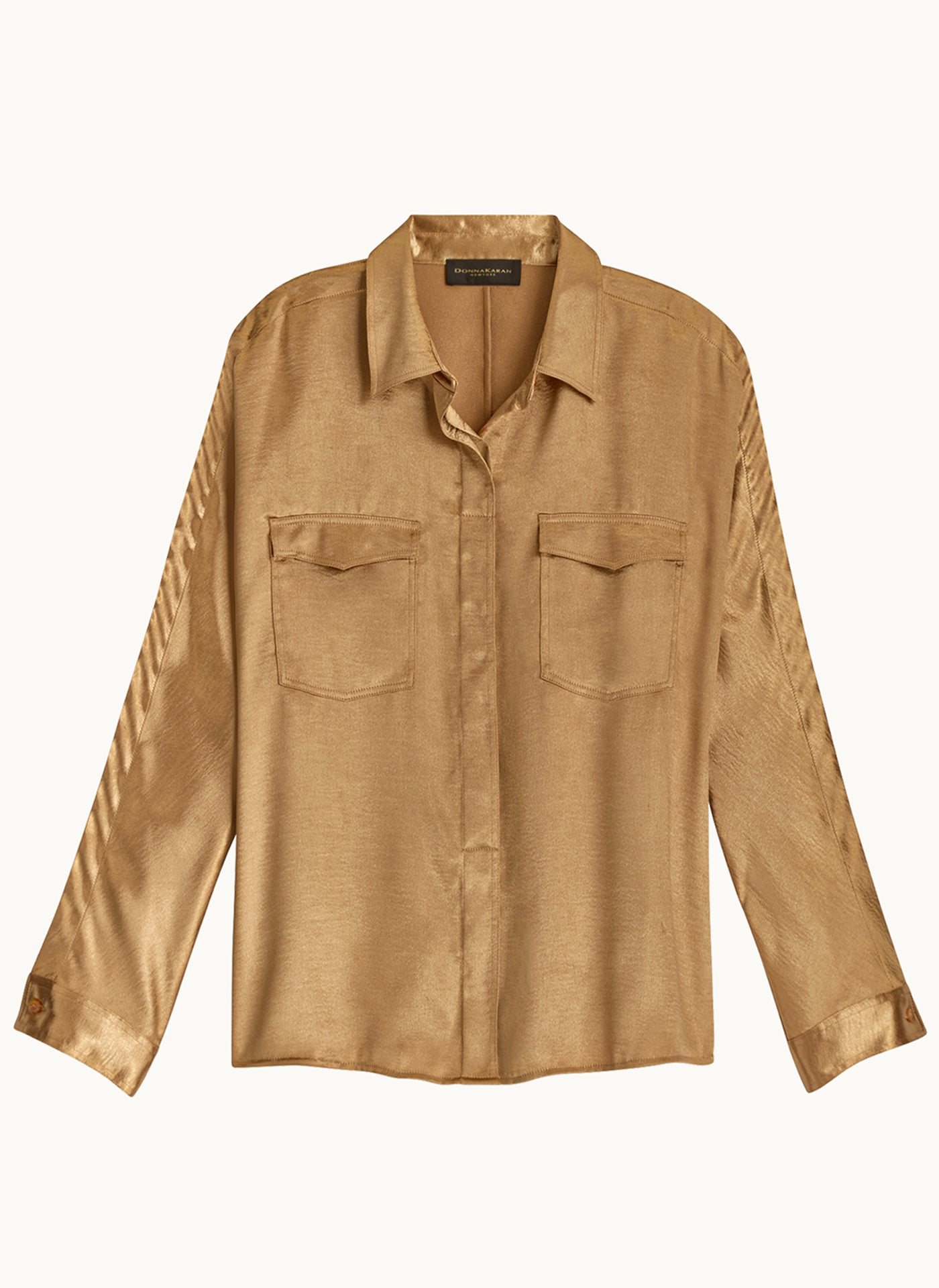 Donna Karan | COLD SHOULDER COLLARED BUTTON DOWN