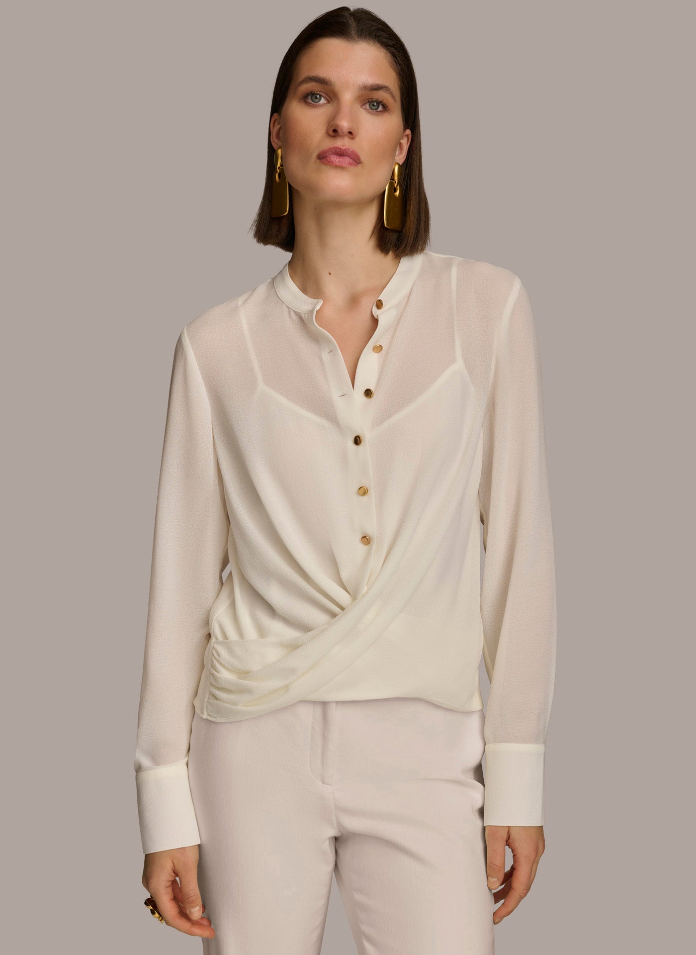 Donna Karan | FAUX WRAP TOP