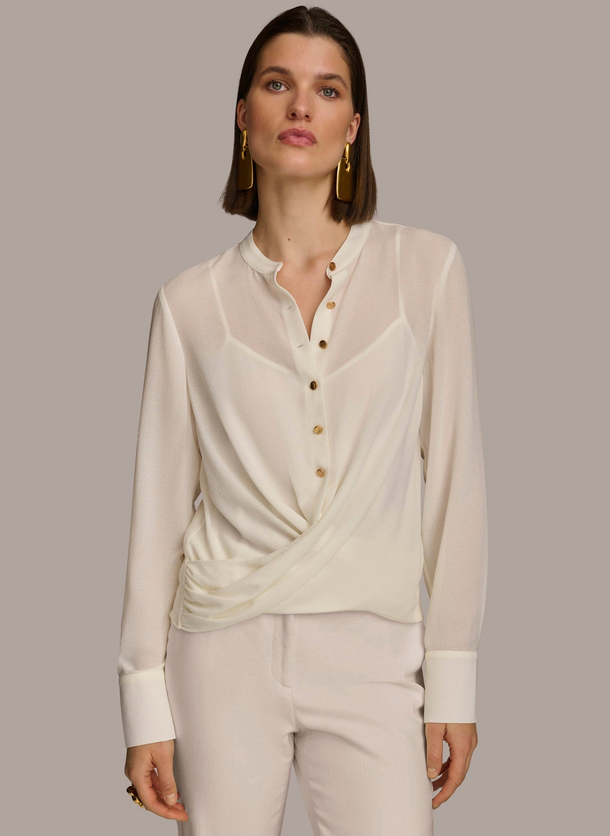 Donna Karan | FAUX WRAP TOP