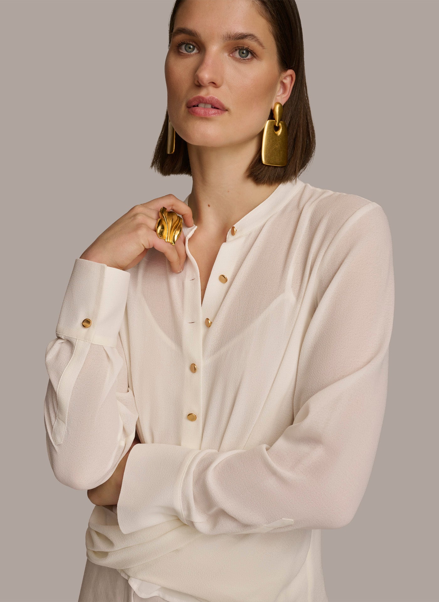 Donna Karan | FAUX WRAP TOP