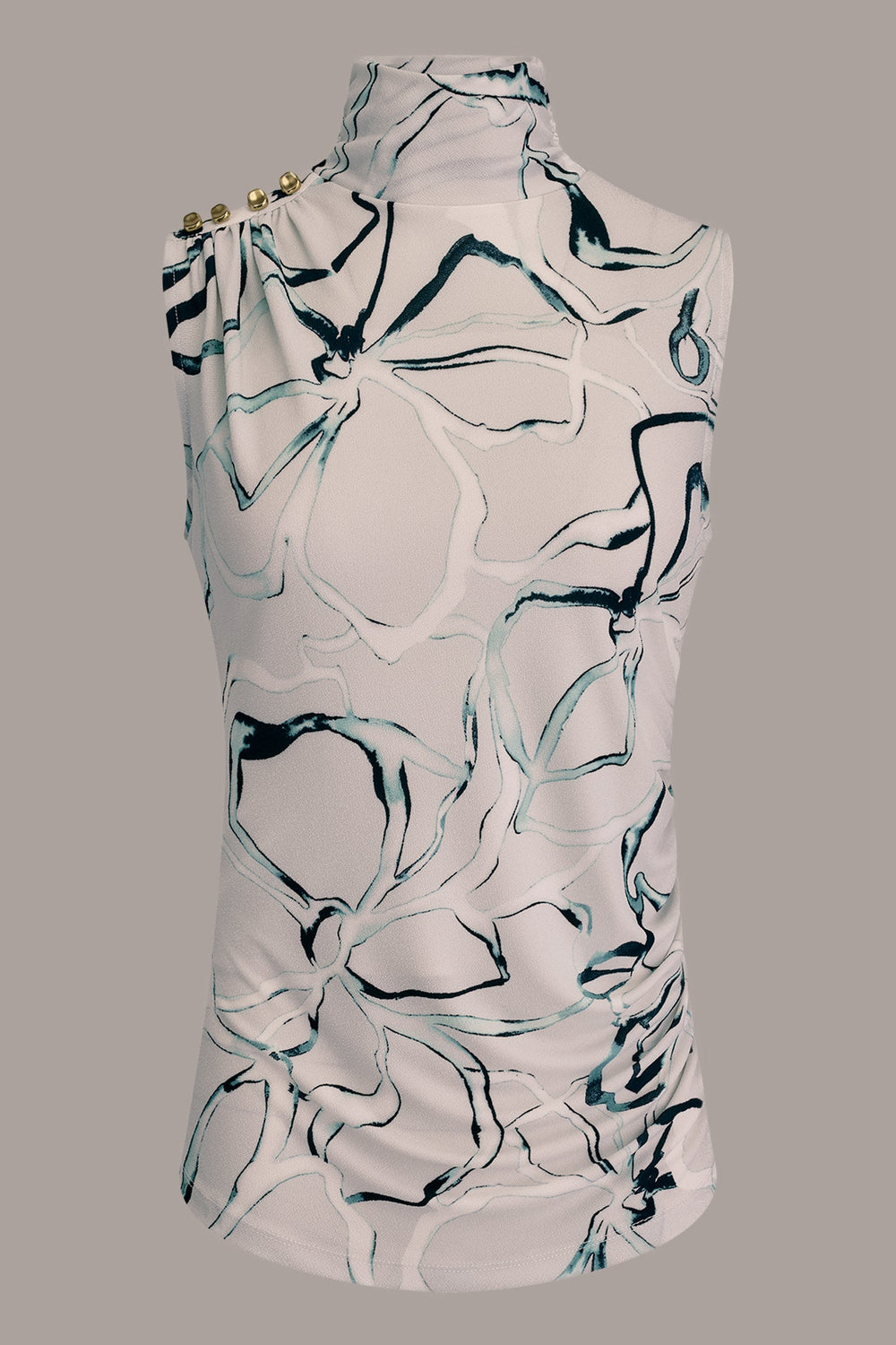 Donna Karan | BUTTON SHOULDER BLOUSE