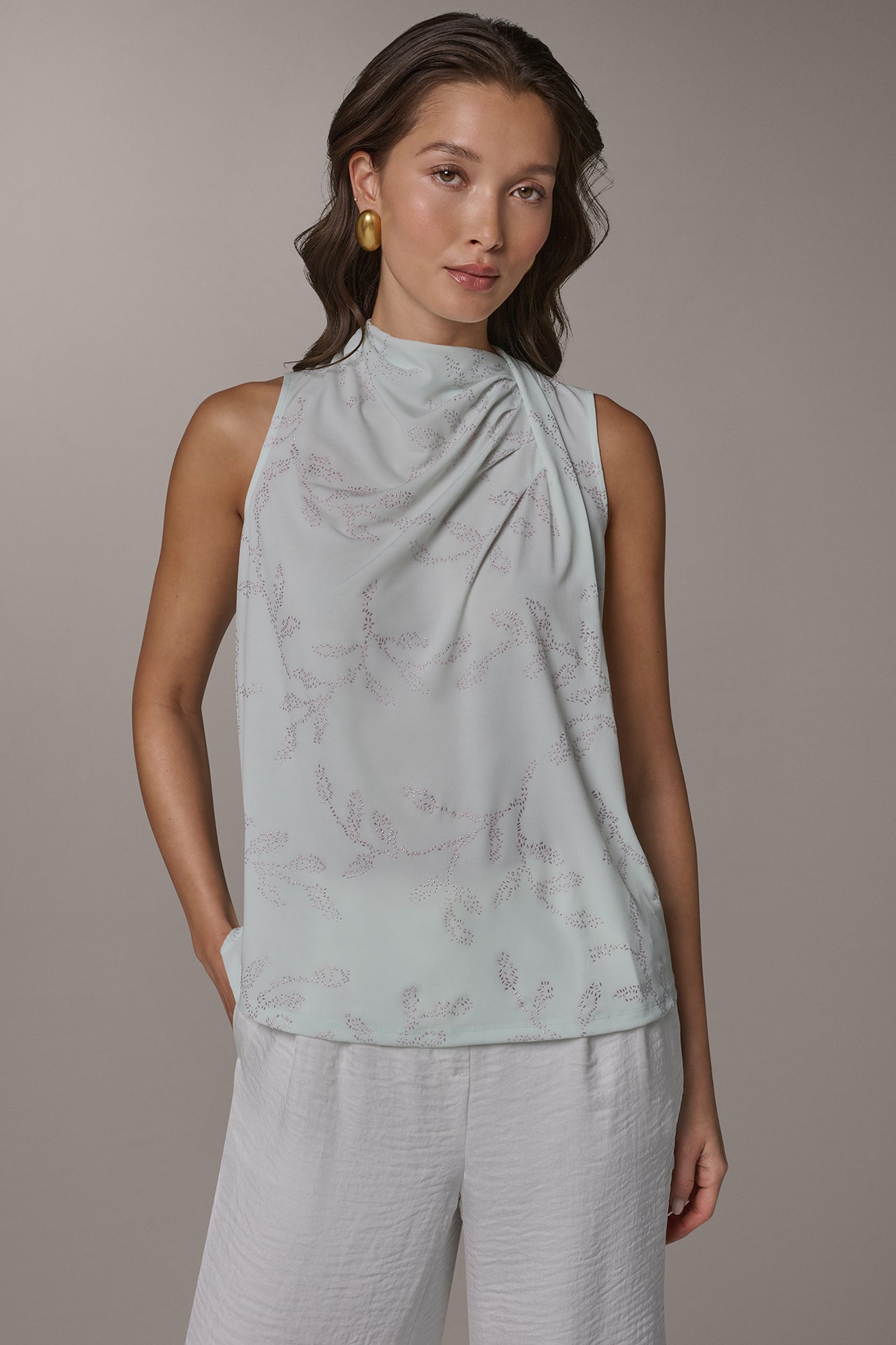 Donna Karan | DRAPE TWIST SHOULDER BLOUSE