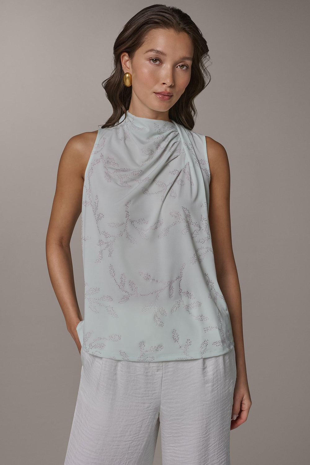 Donna Karan | DRAPE TWIST SHOULDER BLOUSE