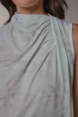 Donna Karan | DRAPE TWIST SHOULDER BLOUSE