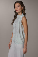 Donna Karan | DRAPE TWIST SHOULDER BLOUSE