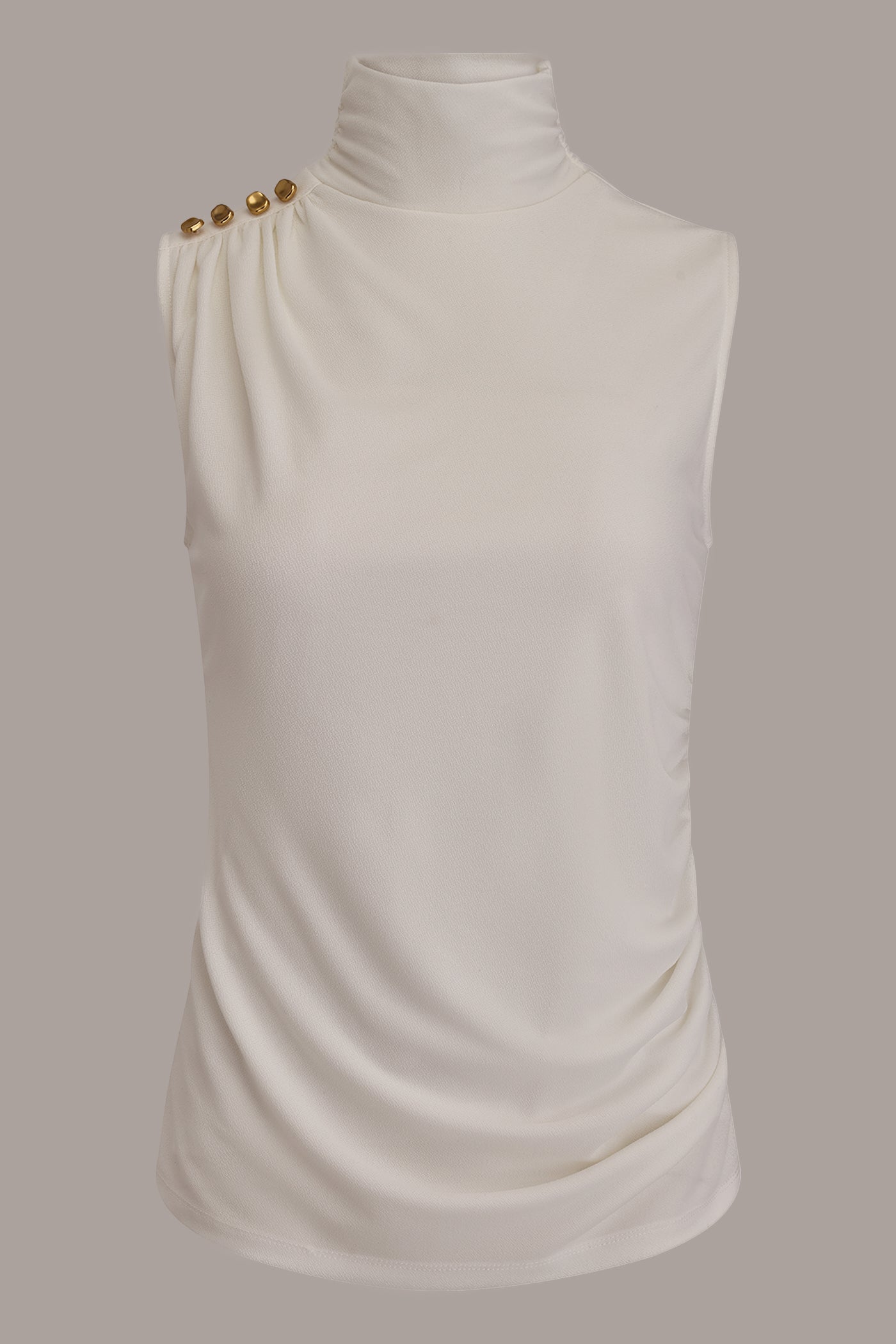 Donna Karan | BUTTON SHOULDER BLOUSE