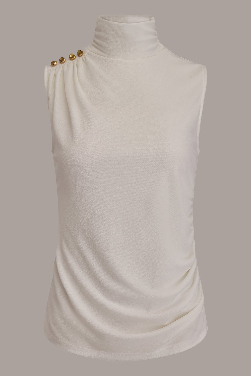 Donna Karan | BUTTON SHOULDER BLOUSE