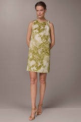 Donna Karan | COTTON-SATEEN TWIST SHOULDER SHIFT DRESS