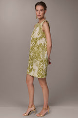 Donna Karan | COTTON-SATEEN TWIST SHOULDER SHIFT DRESS