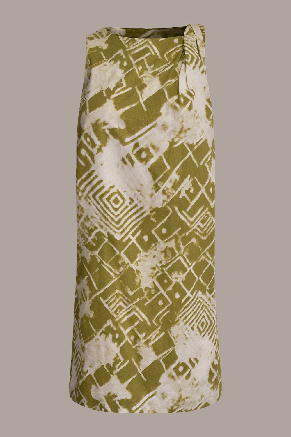 Donna Karan | COTTON-SATEEN TWIST SHOULDER SHIFT DRESS