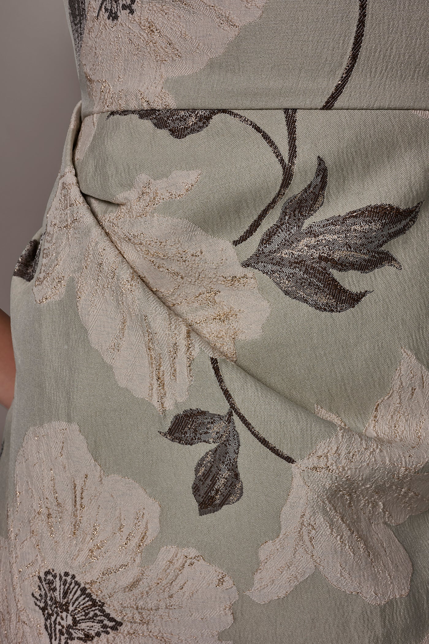 Donna Karan | FLORAL-JACQUARD WRAP MIDI DRESS