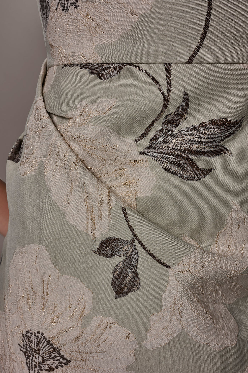 Donna Karan | FLORAL-JACQUARD WRAP MIDI DRESS