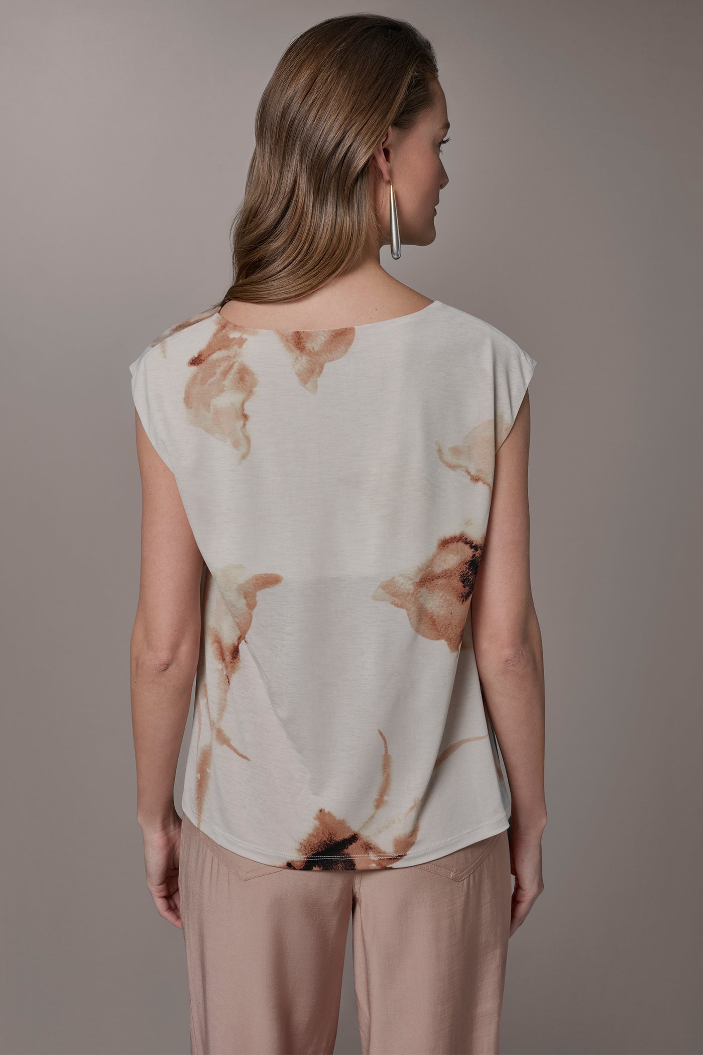 Donna Karan | FLORAL ASYMMETRIC BLOUSE