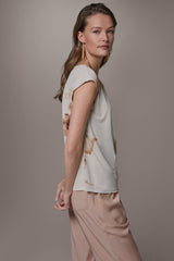 Donna Karan | FLORAL ASYMMETRIC BLOUSE