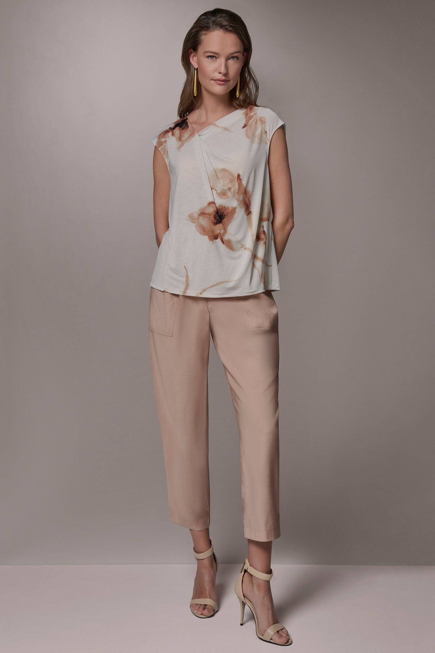Donna Karan | FLORAL ASYMMETRIC BLOUSE