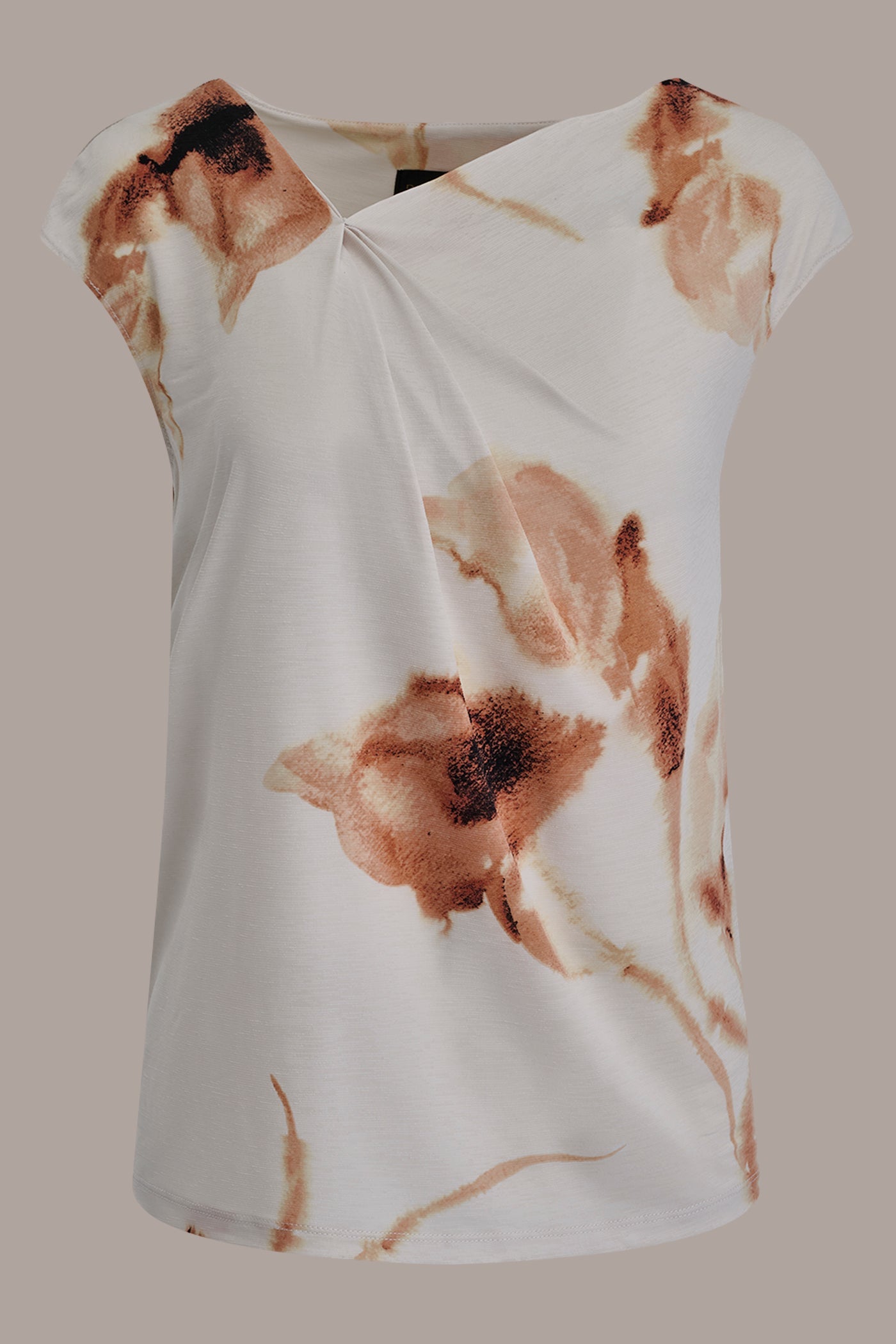 Donna Karan | FLORAL ASYMMETRIC BLOUSE