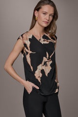 Donna Karan | FLORAL ASYMMETRIC BLOUSE