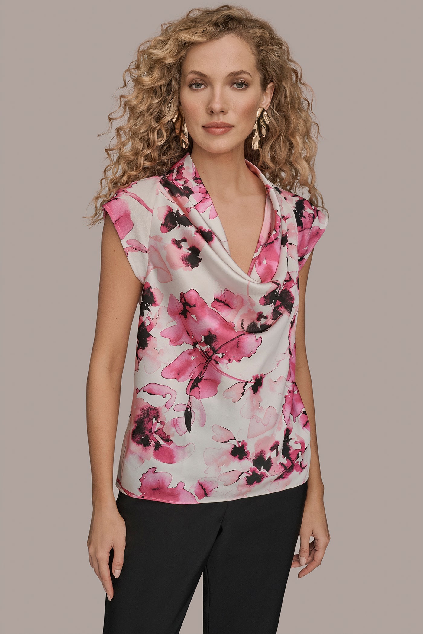 Donna Karan | SLEEVELESS COWL NECK TOP