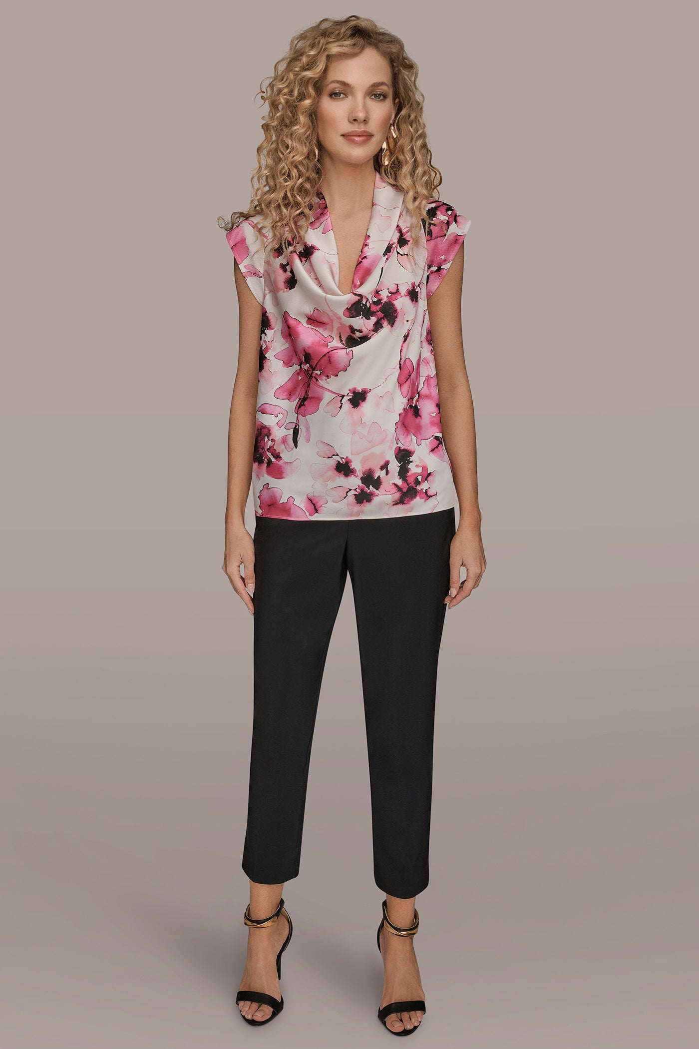 Donna Karan | SLEEVELESS COWL NECK TOP