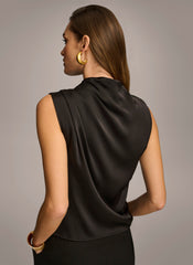 Donna Karan | SLEEVELESS DRAPED MOCKNECK TOP