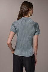 Donna Karan | RIB-KNIT POLO SWEATER