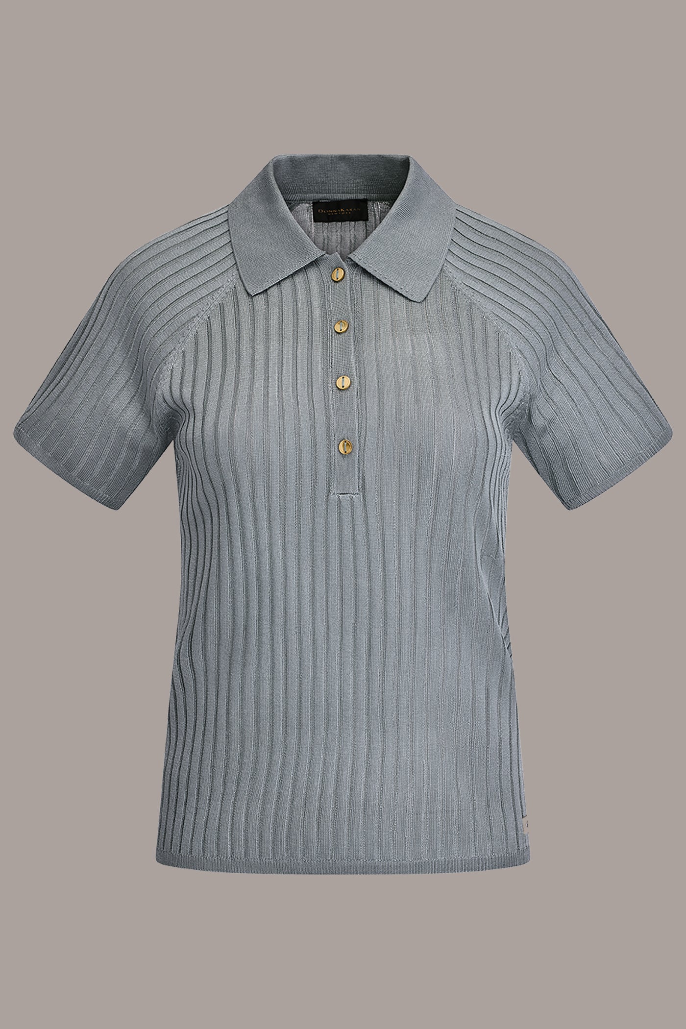 Donna Karan | RIB-KNIT POLO SWEATER