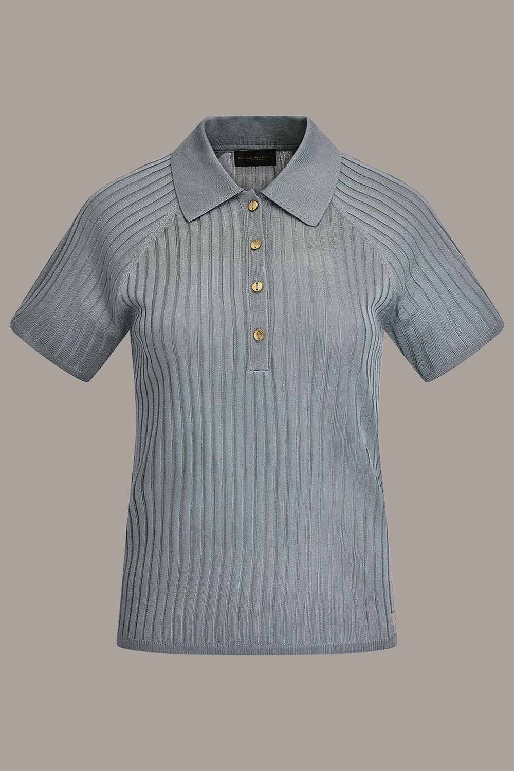 Donna Karan | RIB-KNIT POLO SWEATER