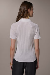 Donna Karan | RIB-KNIT POLO SWEATER