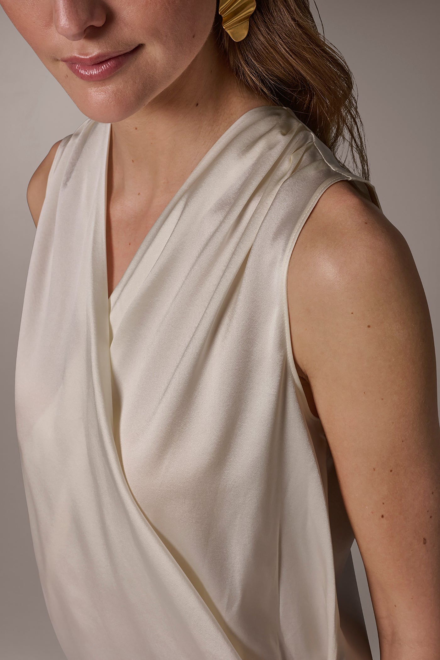 Donna Karan | STRETCH-SILK WRAP-EFFECT BLOUSE