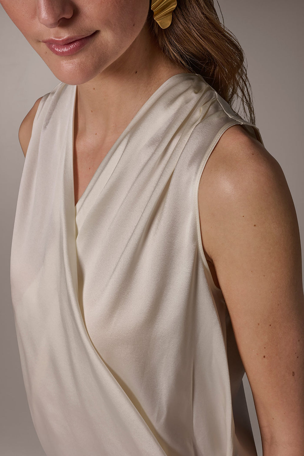 Donna Karan | STRETCH-SILK WRAP-EFFECT BLOUSE
