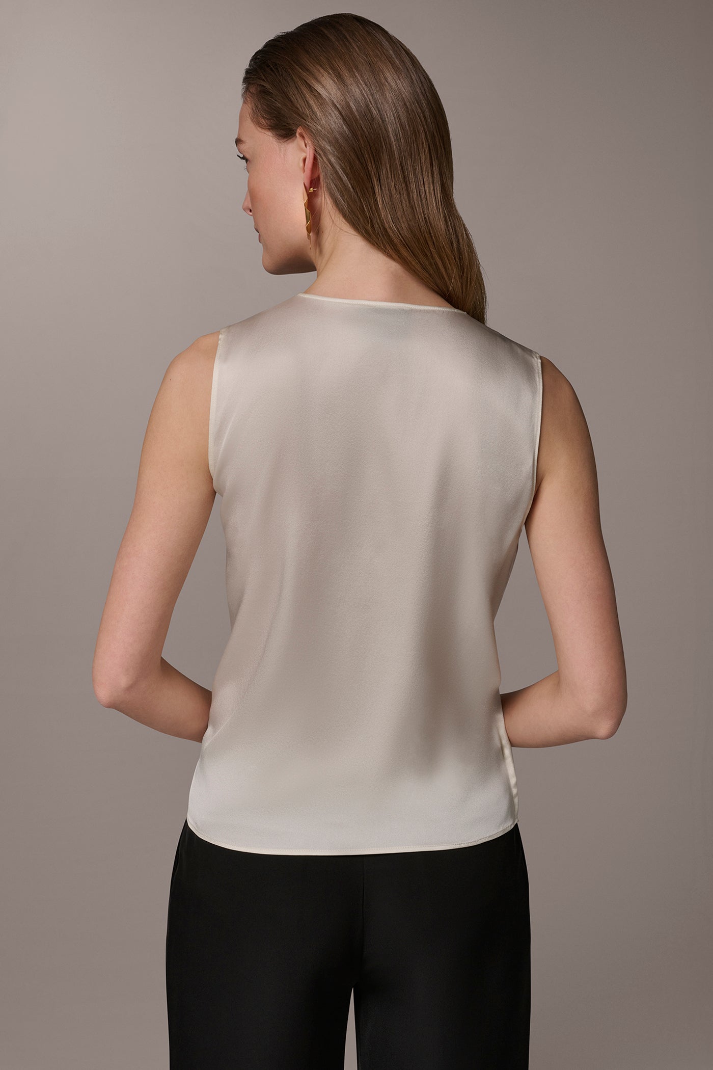 Donna Karan | STRETCH-SILK WRAP-EFFECT BLOUSE