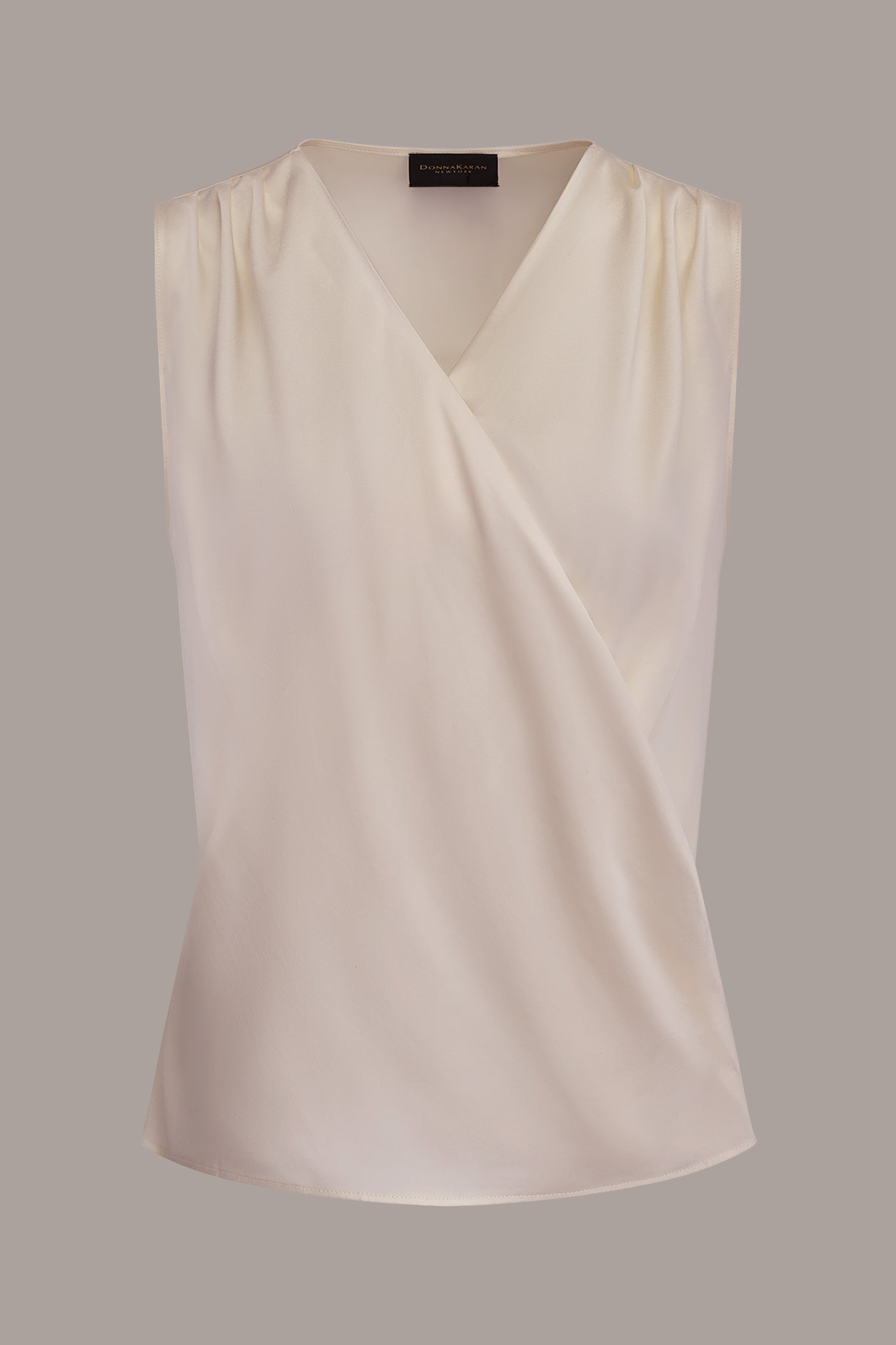 Donna Karan | STRETCH-SILK WRAP-EFFECT BLOUSE