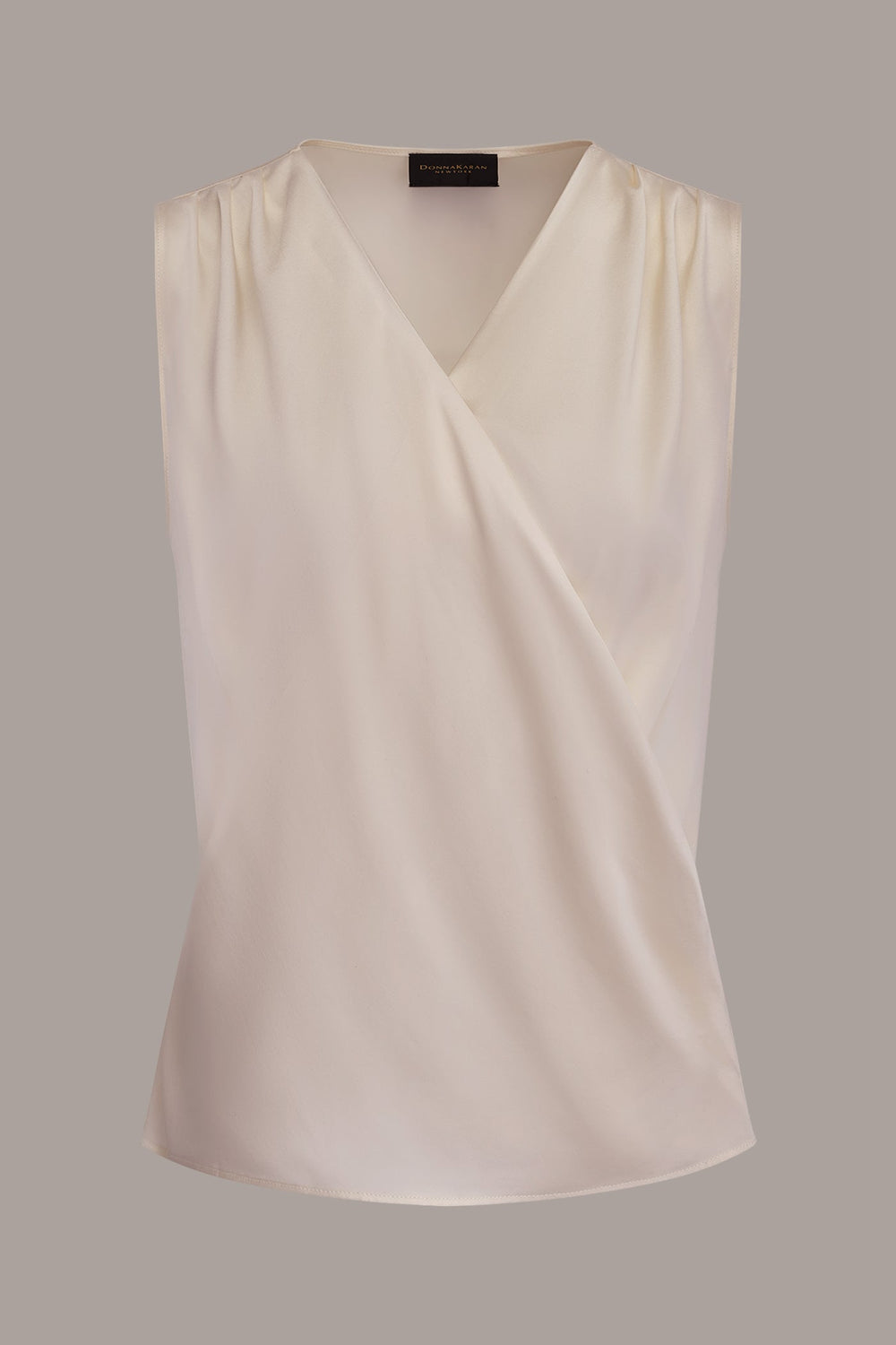 Donna Karan | STRETCH-SILK WRAP-EFFECT BLOUSE