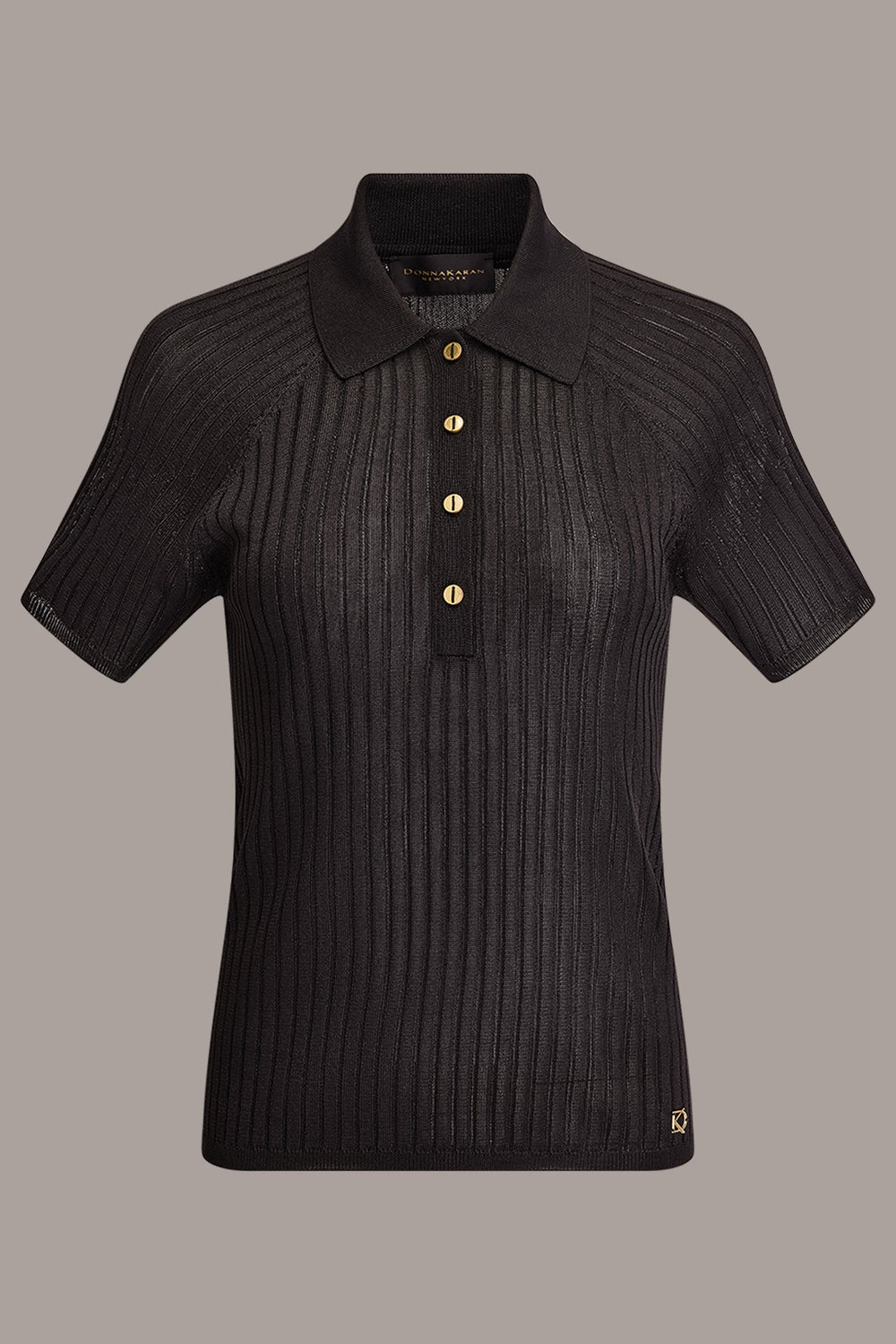 Donna Karan | RIB-KNIT POLO SWEATER