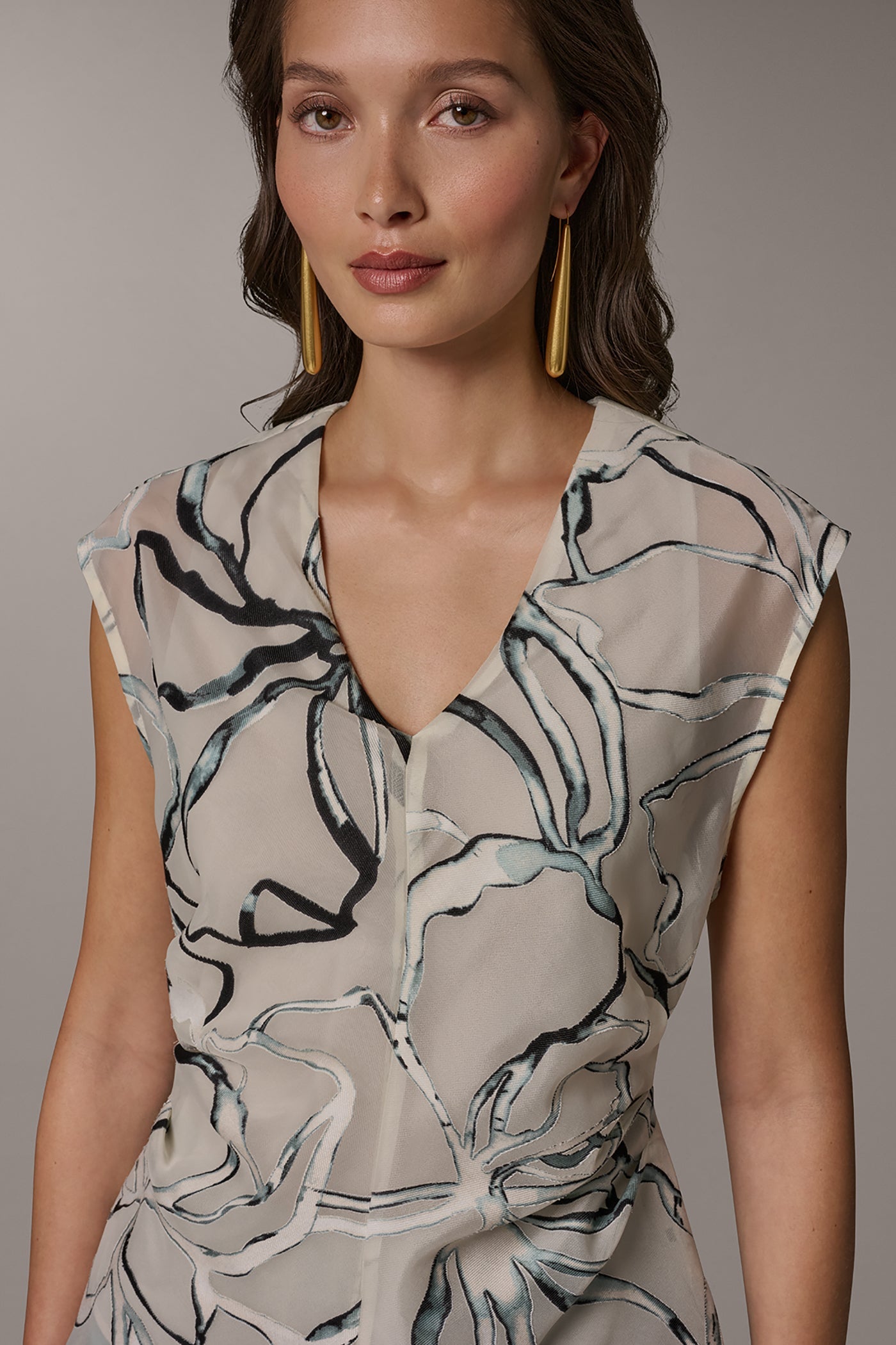 Donna Karan | FLORAL BURNOUT TOP