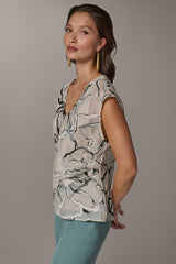 Donna Karan | FLORAL BURNOUT TOP