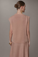 Donna Karan | SEQUIN ASYMMETRIC FUNNEL NECK SWEATER