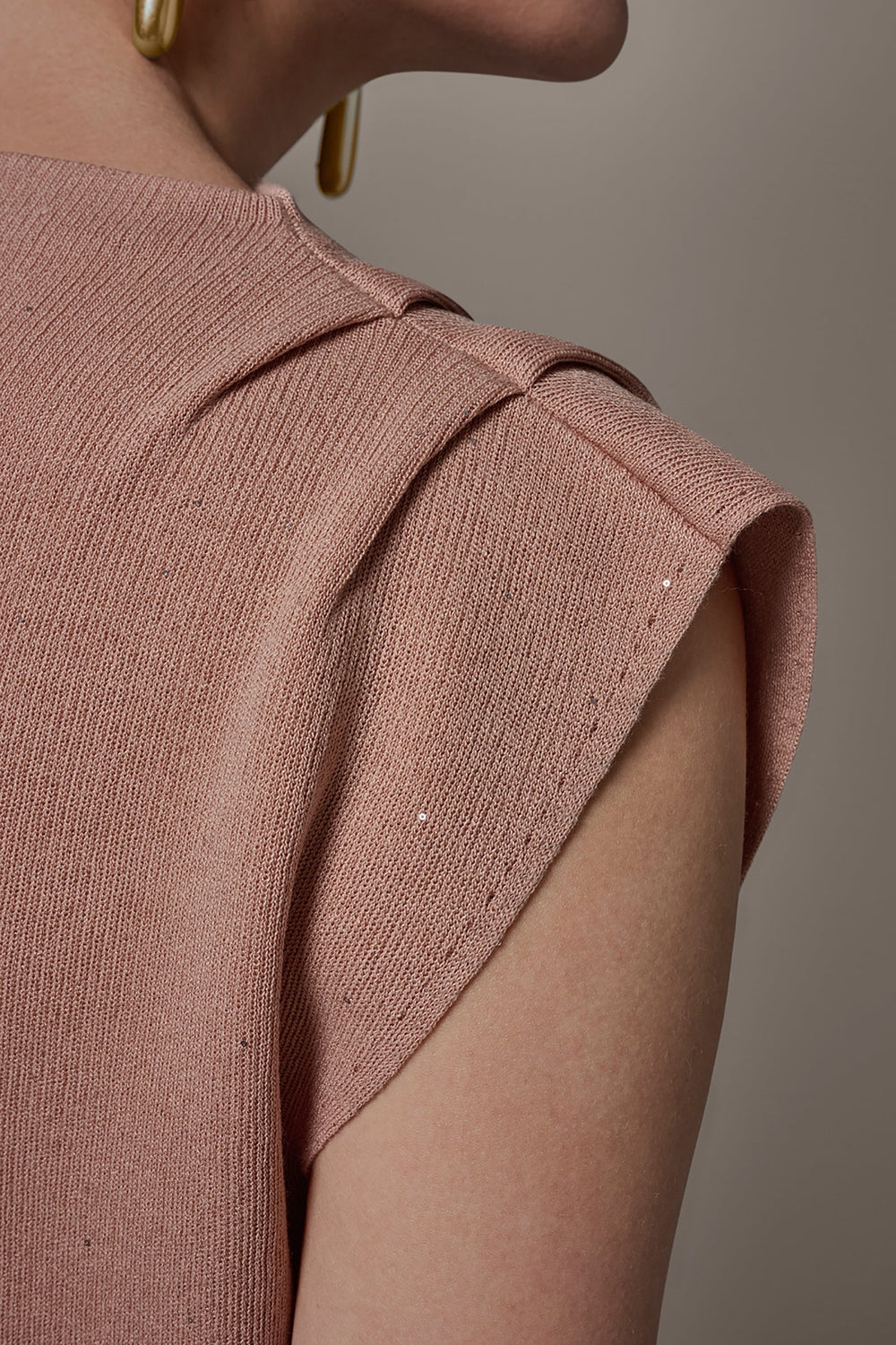 Donna Karan | SEQUIN ASYMMETRIC FUNNEL NECK SWEATER